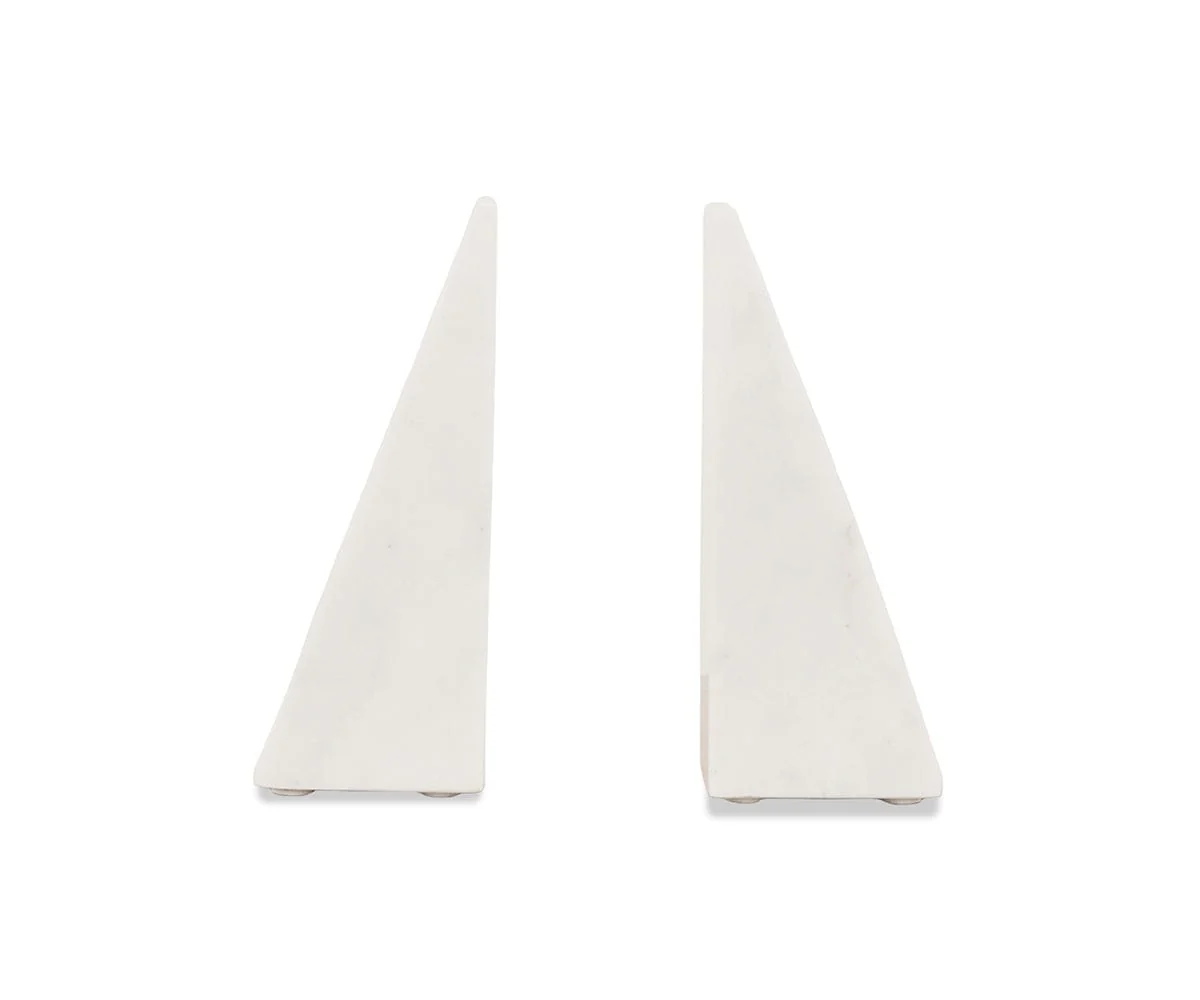 Adia White Marble Bookends - Image 2