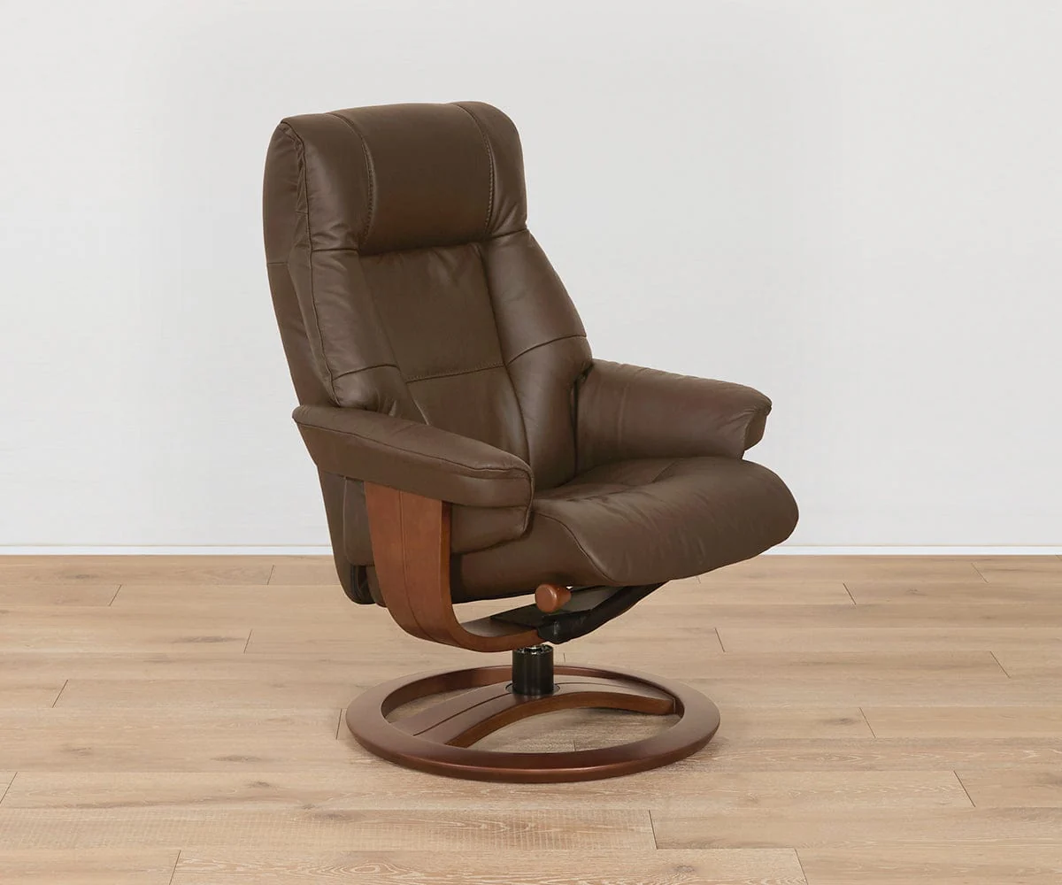 Aksel Leather Recliner & Ottoman - Image 2