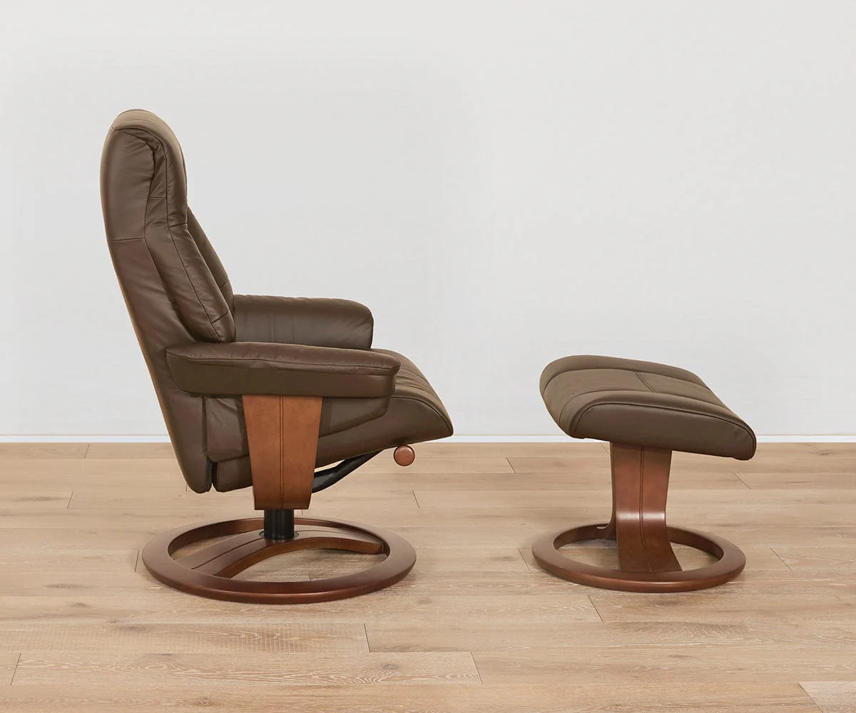 Aksel Leather Recliner & Ottoman - Image 9