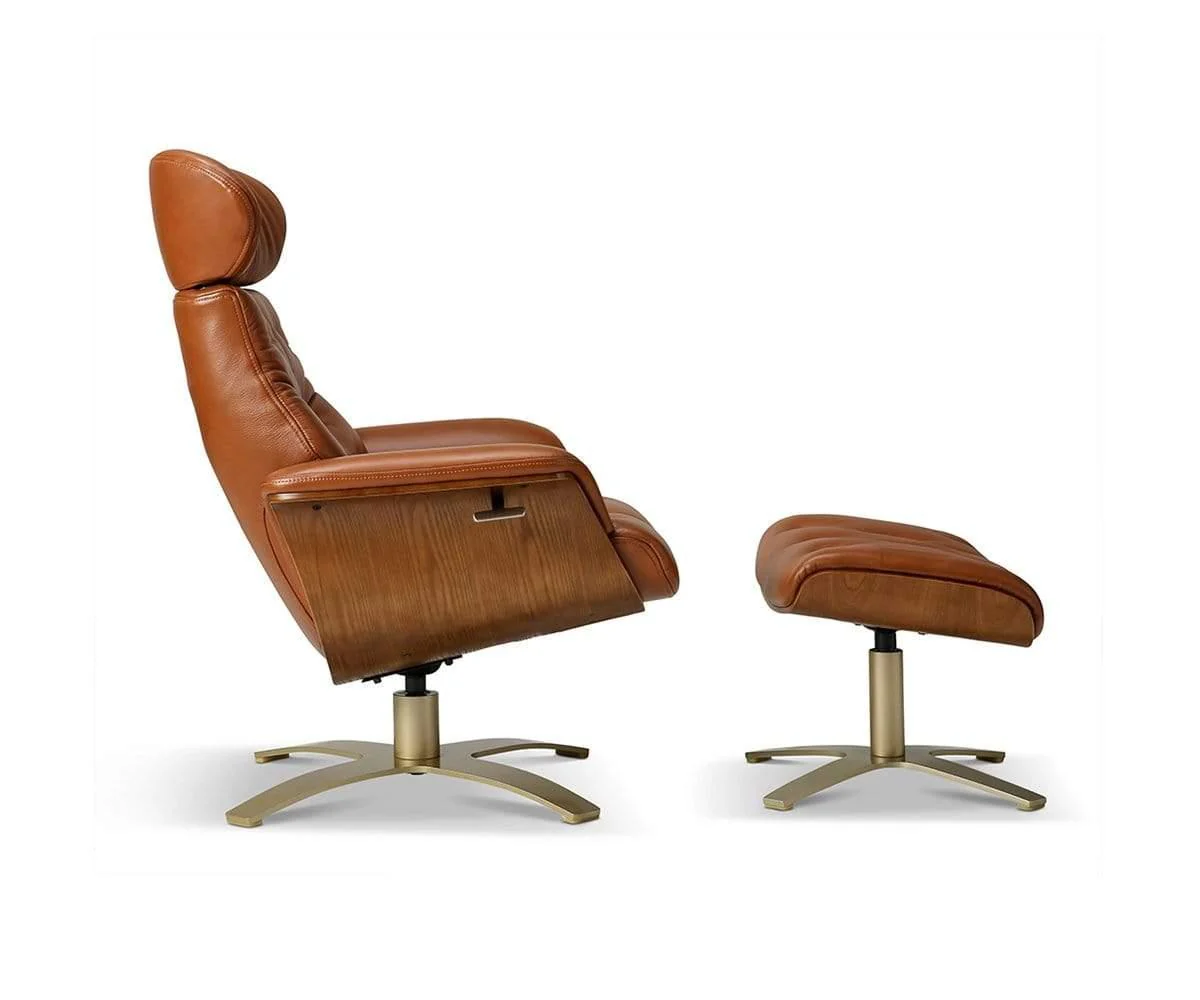 Anselmo Leather Recliner & Ottoman - Image 21