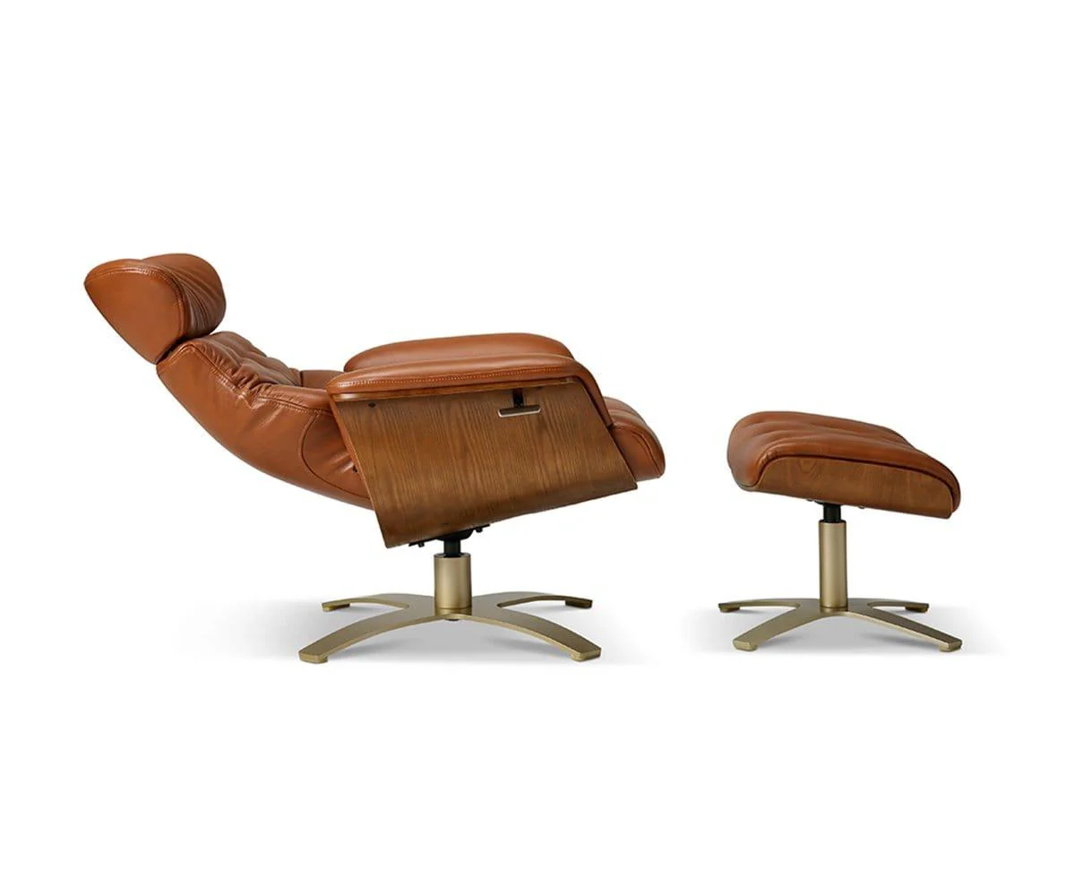 Anselmo Leather Recliner & Ottoman - Image 23