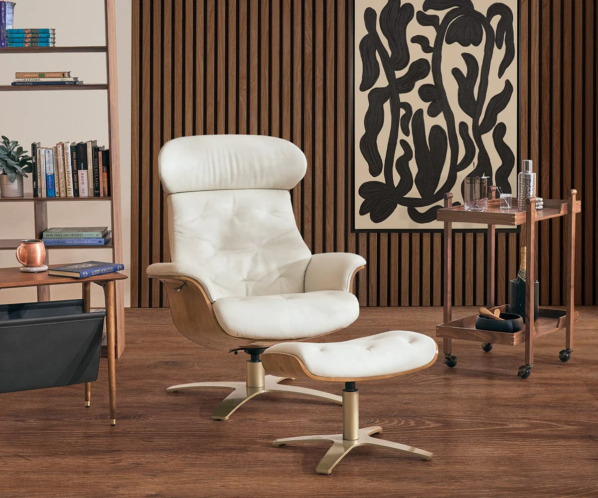 Anselmo Leather Recliner & Ottoman - Image 3