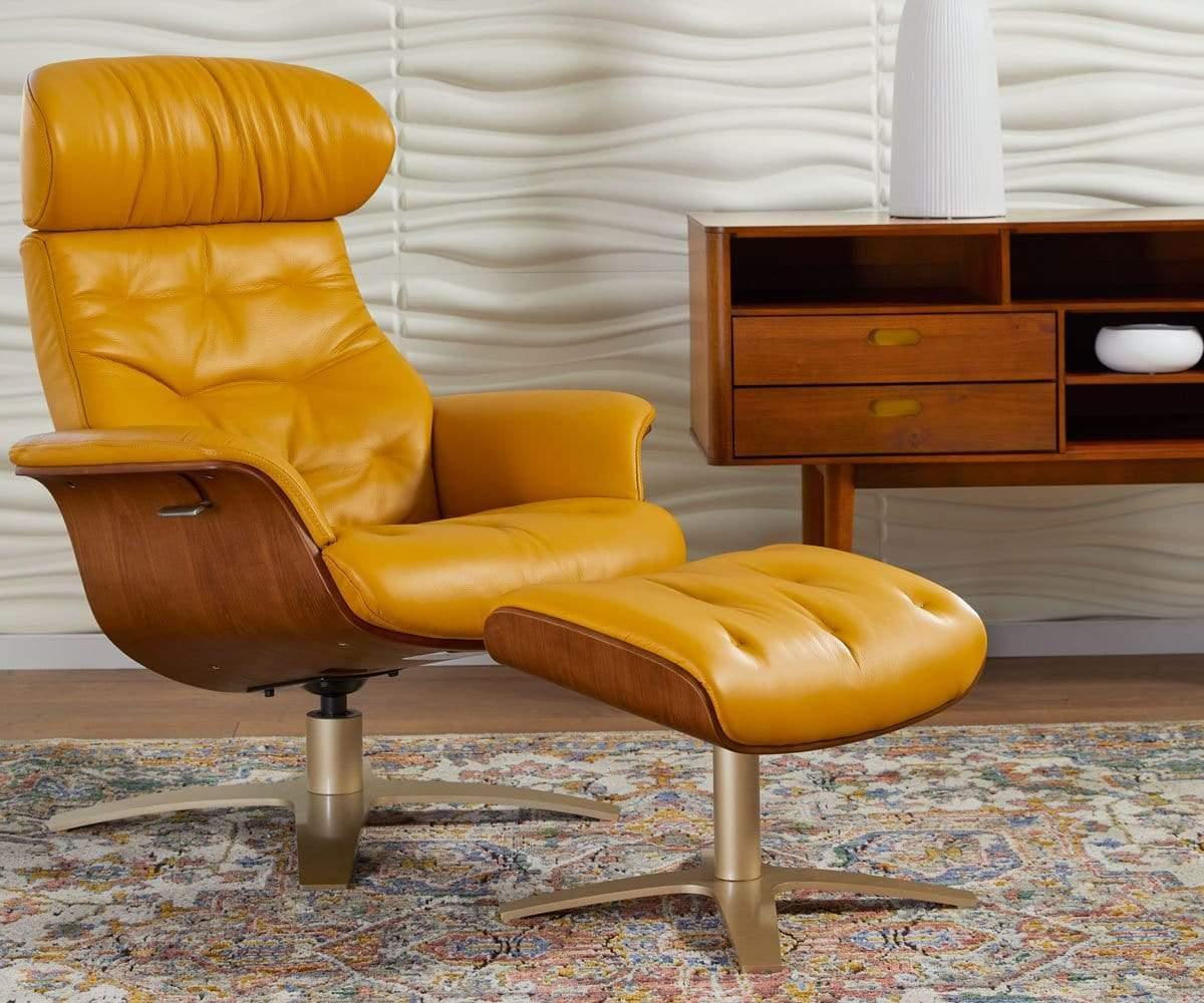 Anselmo Leather Recliner & Ottoman - Image 6