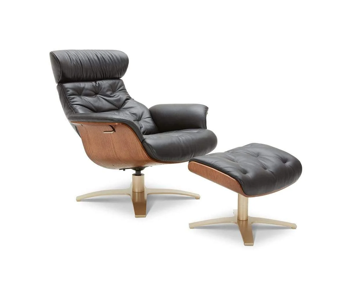 Anselmo Leather Recliner & Ottoman - Image 9