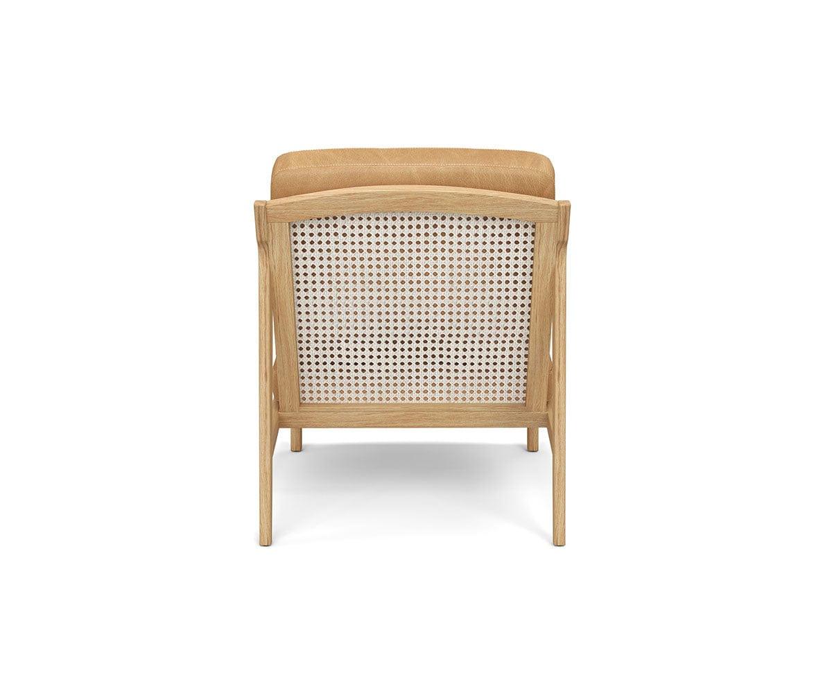 Bodie Cane Back Leather Lounge Chair - Image 4