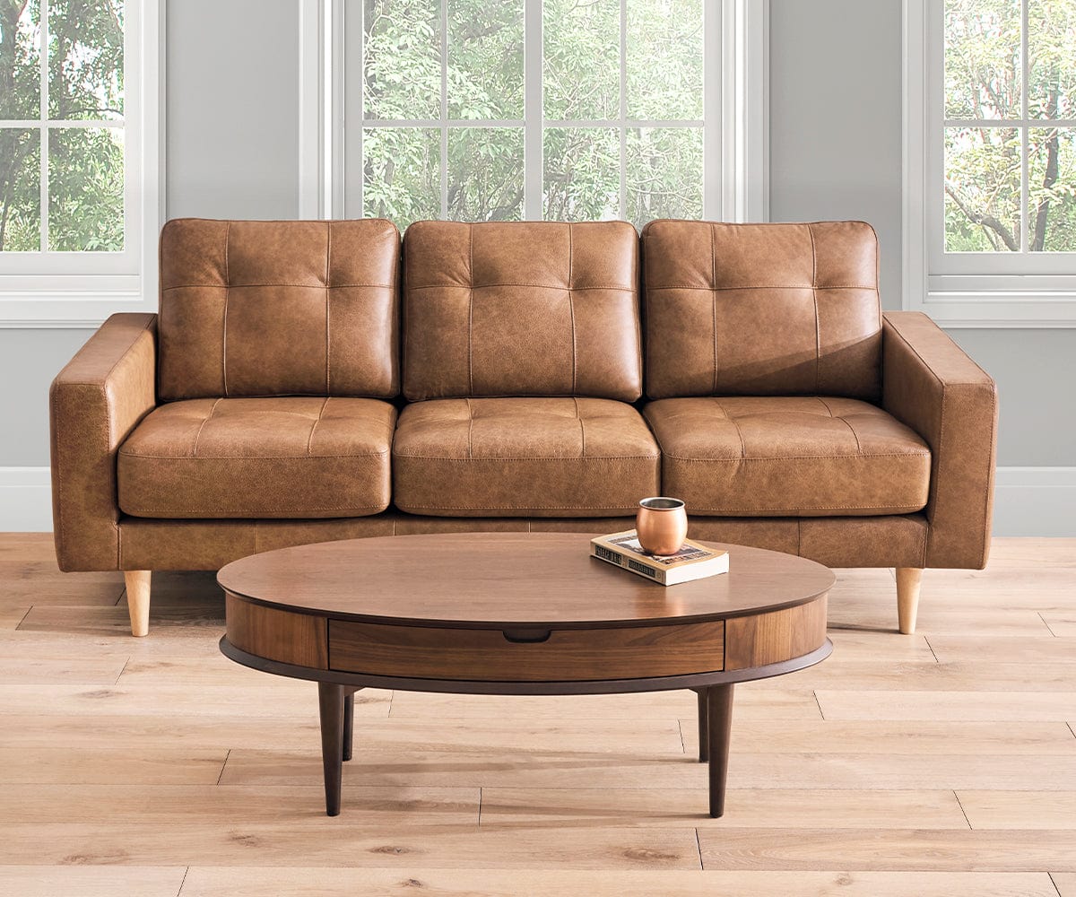 Damian Leather Sofa - Image 2