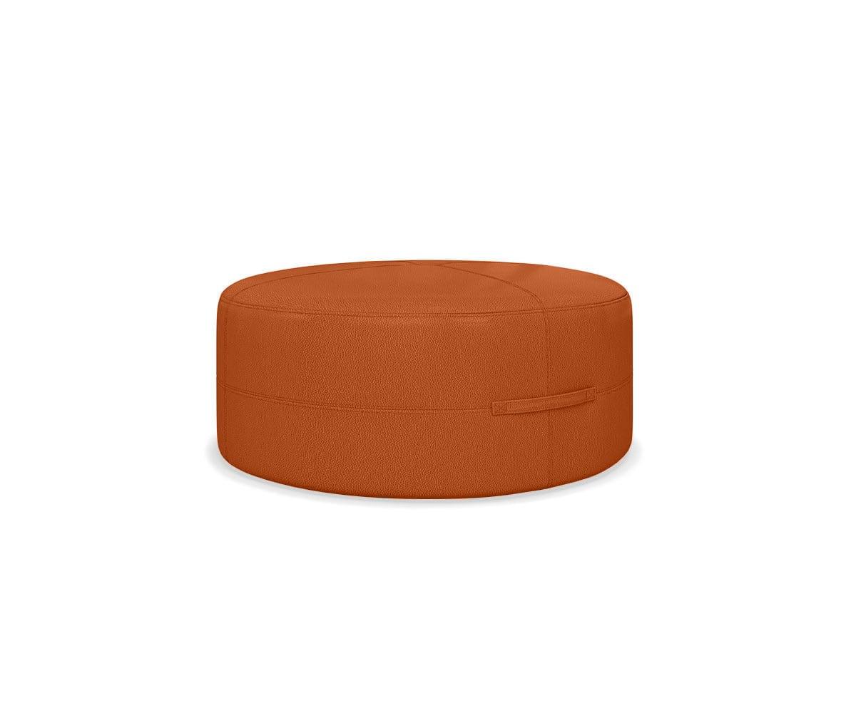 Ellis Leather Round Ottoman - Image 2