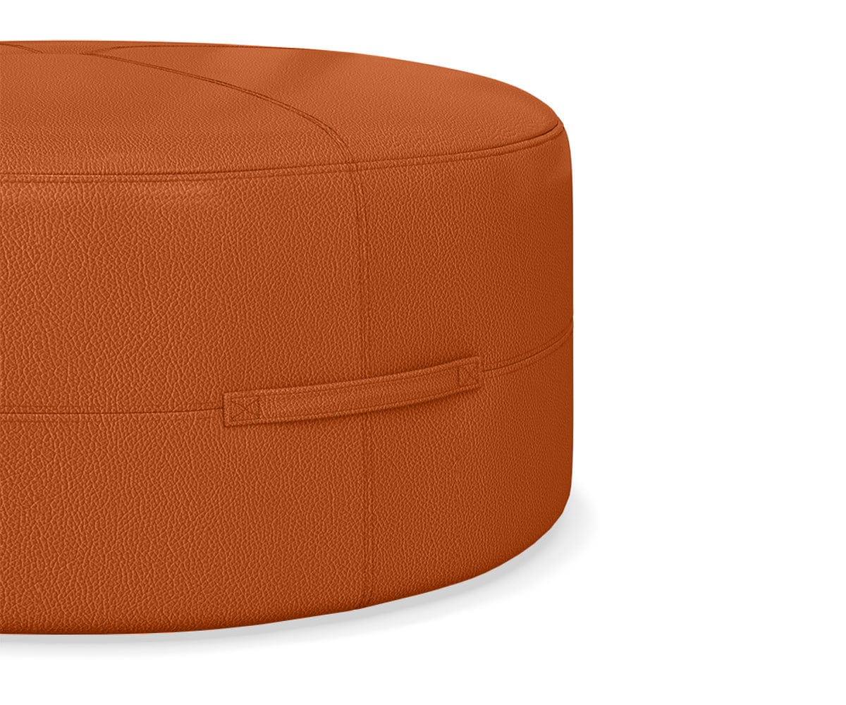 Ellis Leather Round Ottoman - Image 4