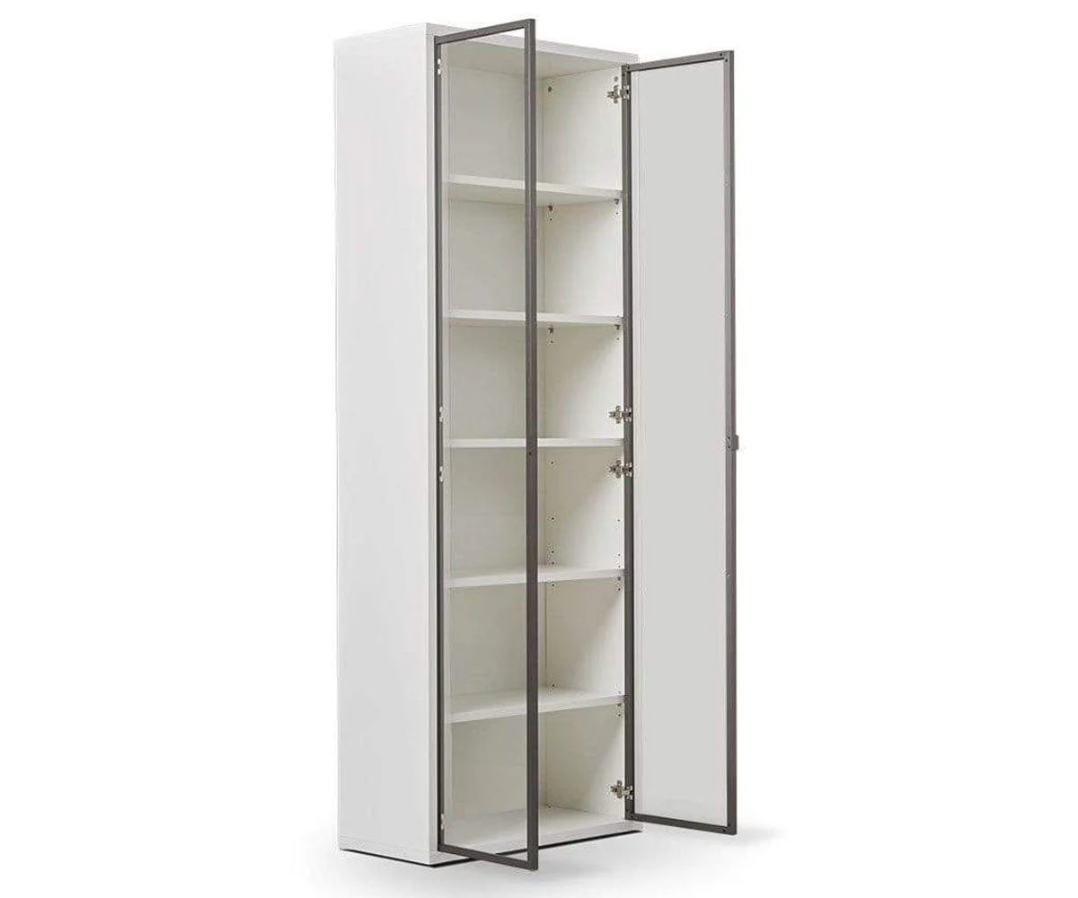 Gammel High Bookcase with Glass Doors - White - Image 3