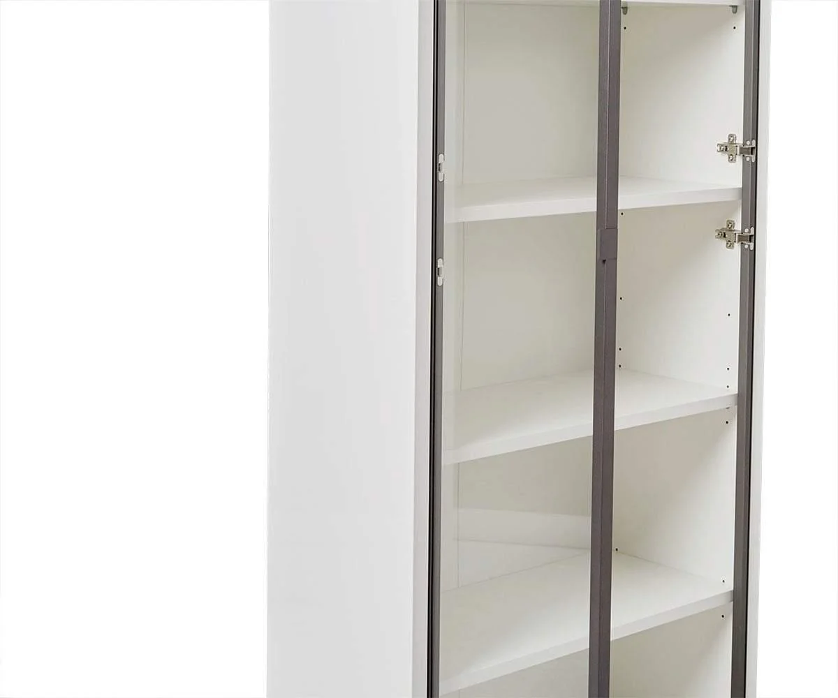 Gammel High Bookcase with Glass Doors - White - Image 4