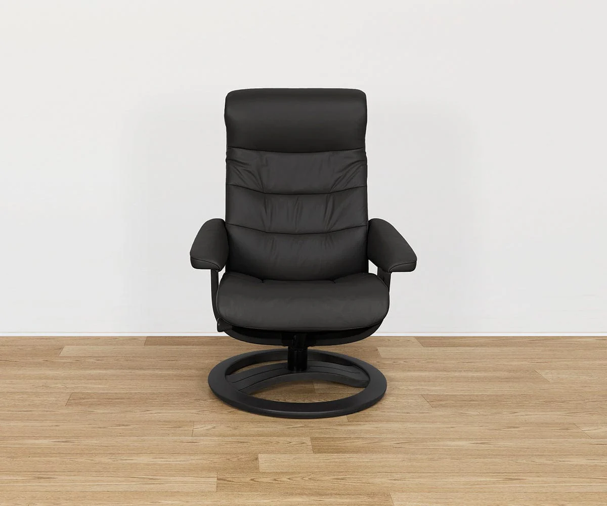 Hans Leather Recliner & Ottoman - Image 3