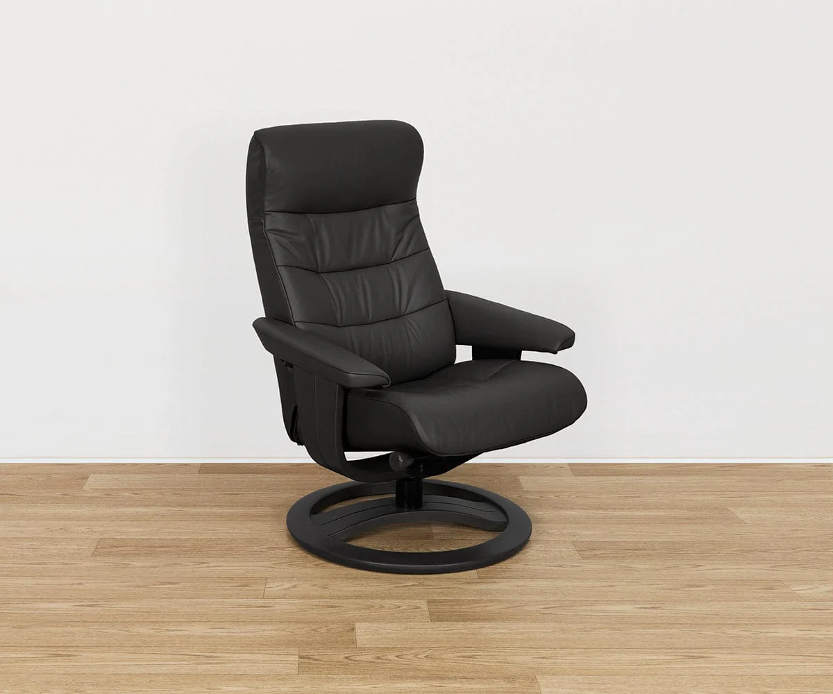 Hans Leather Recliner & Ottoman - Image 4