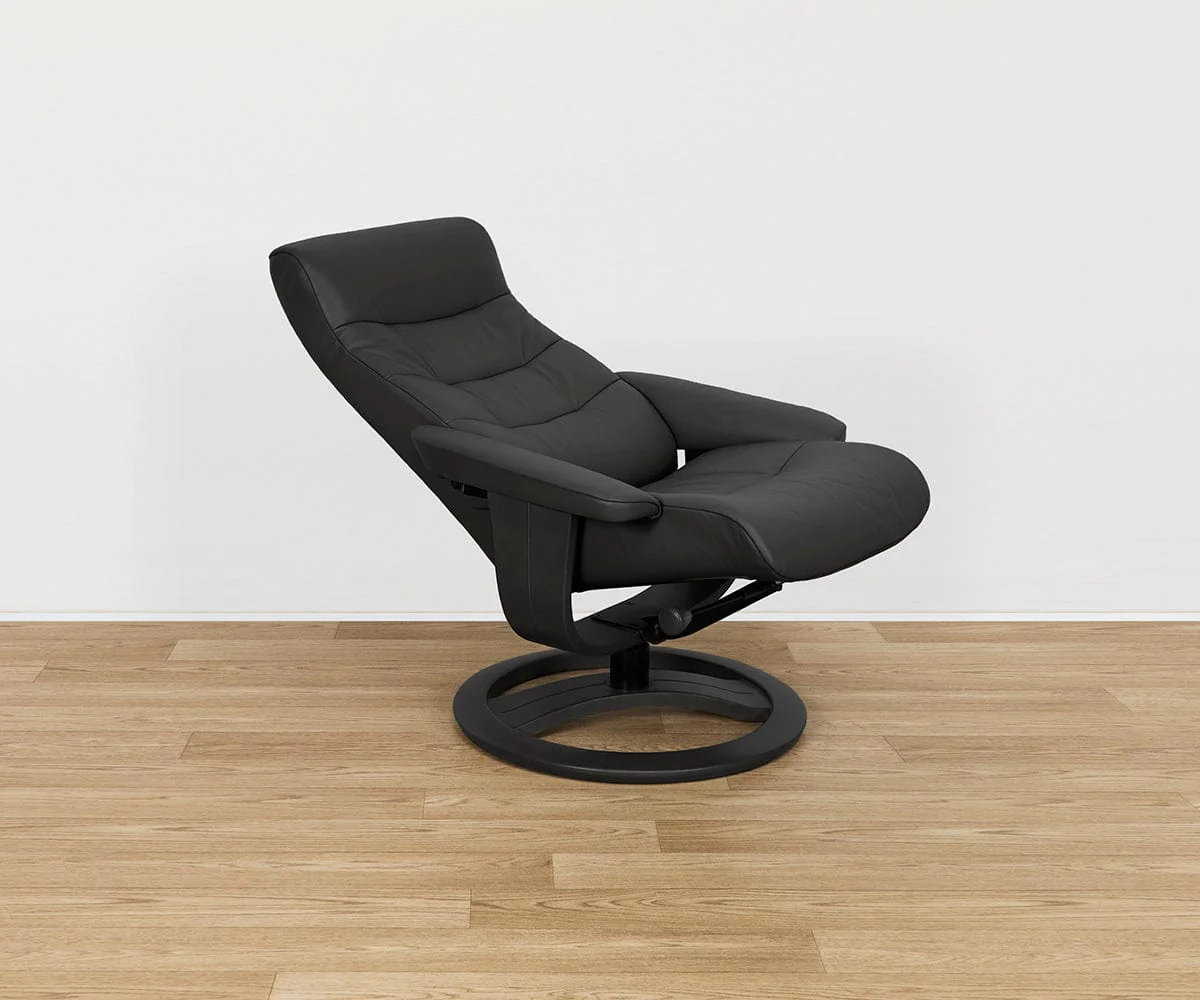 Hans Leather Recliner & Ottoman - Image 5