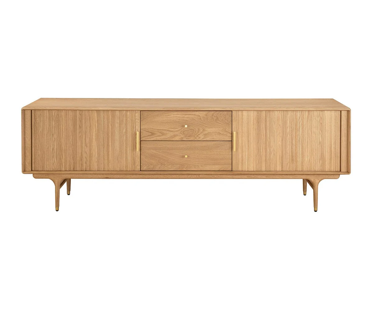Hendrick 79" Media Stand  - White Oak