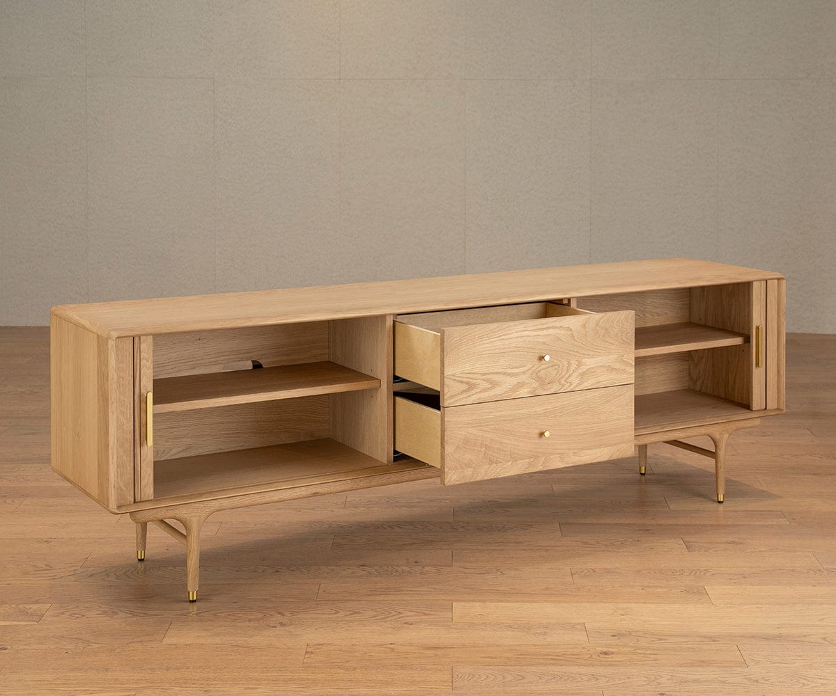 Hendrick 79" Media Stand  - White Oak - Image 4
