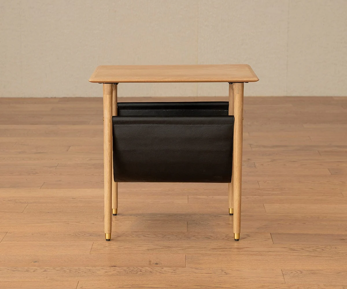 Hendrick End Table With Hanging Shelf - White Oak - Image 3