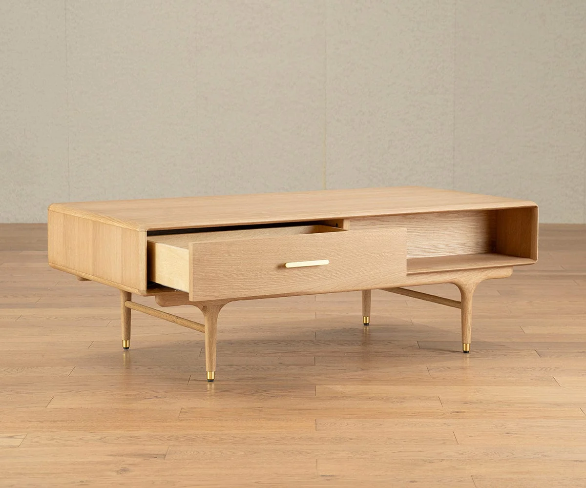 Hendrick Storage Coffee Table  - White Oak - Image 3