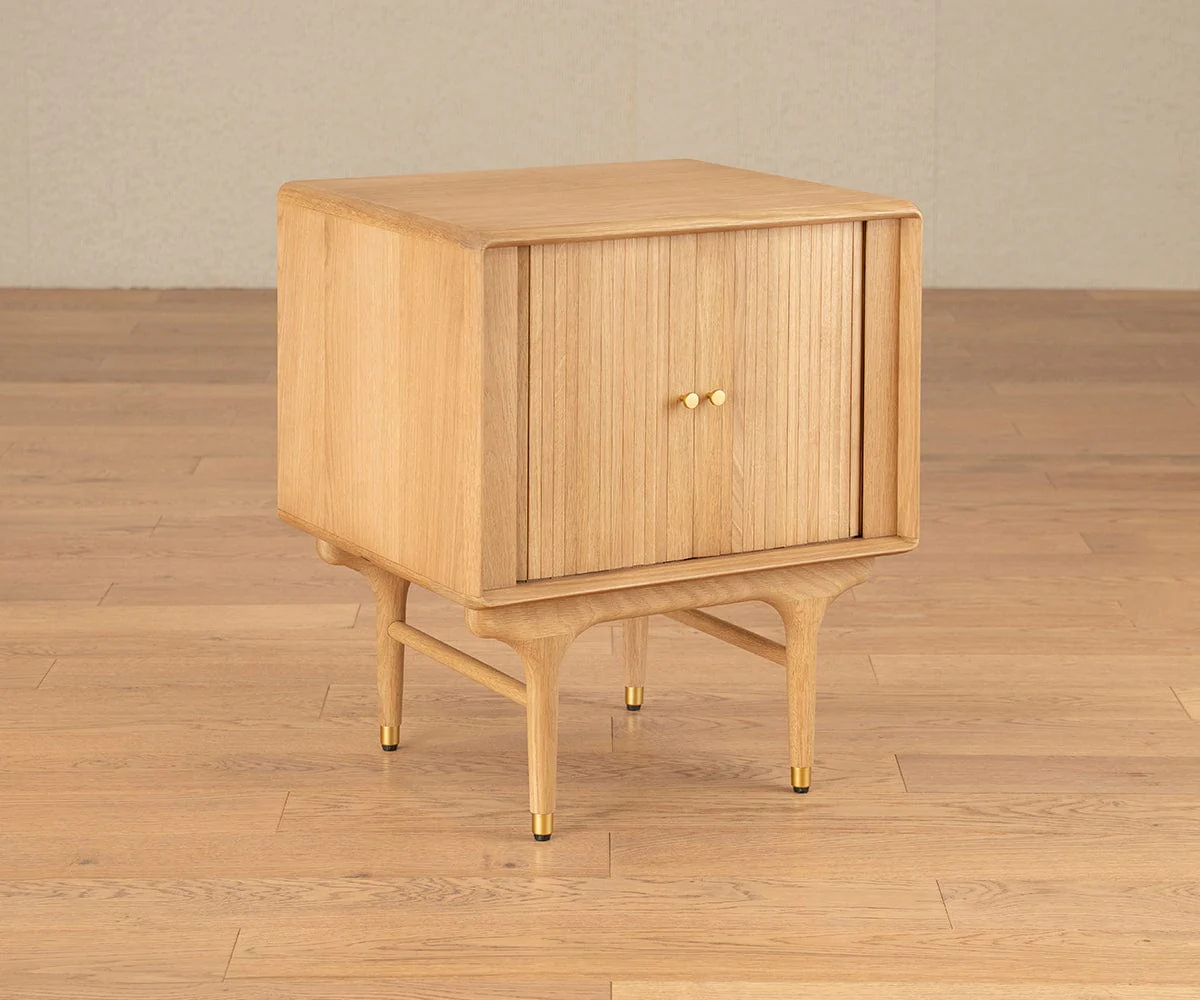 Hendrick Tambour Nightstand - White Oak - Image 2