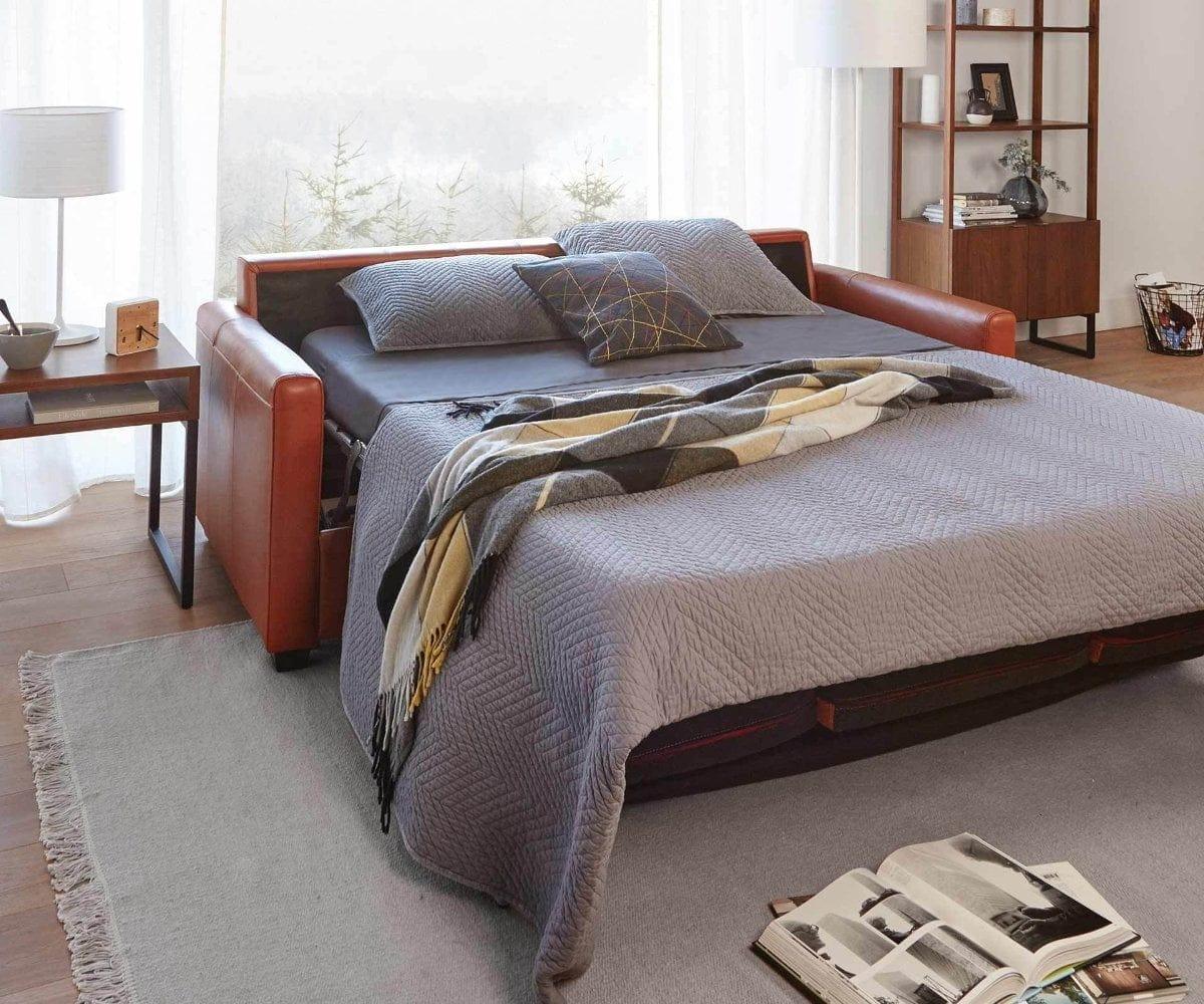 Jonas Leather Queen Sleeper Sofa - Image 3