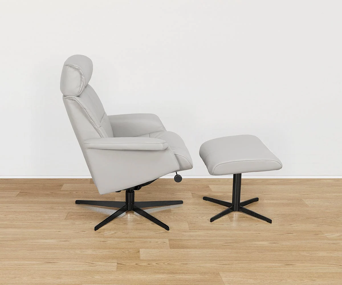 Leif Leather Recliner & Ottoman - Image 4