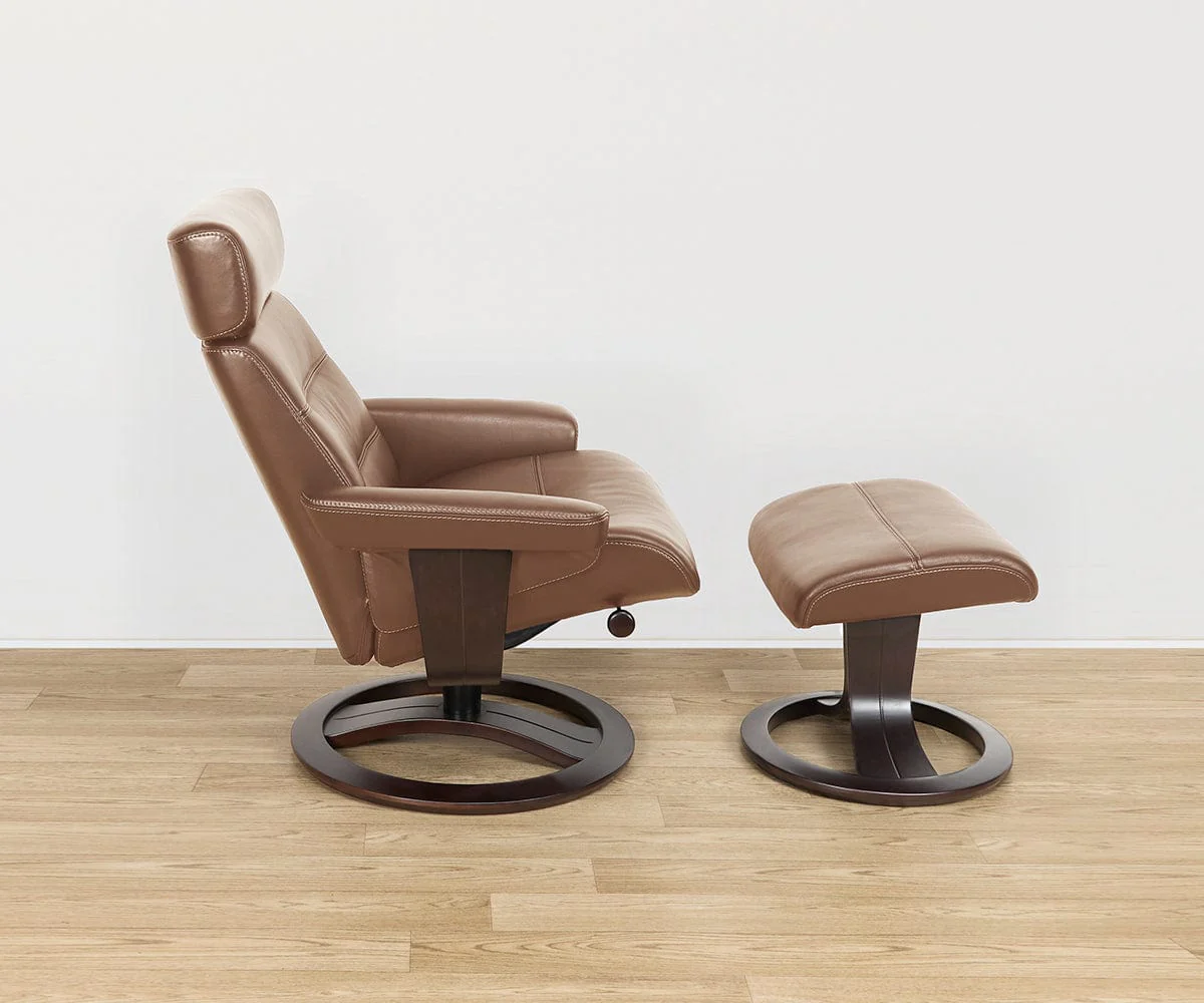 Oswin Leather Recliner & Ottoman - Image 3