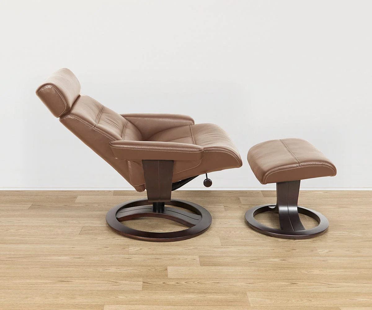 Oswin Leather Recliner & Ottoman - Image 4