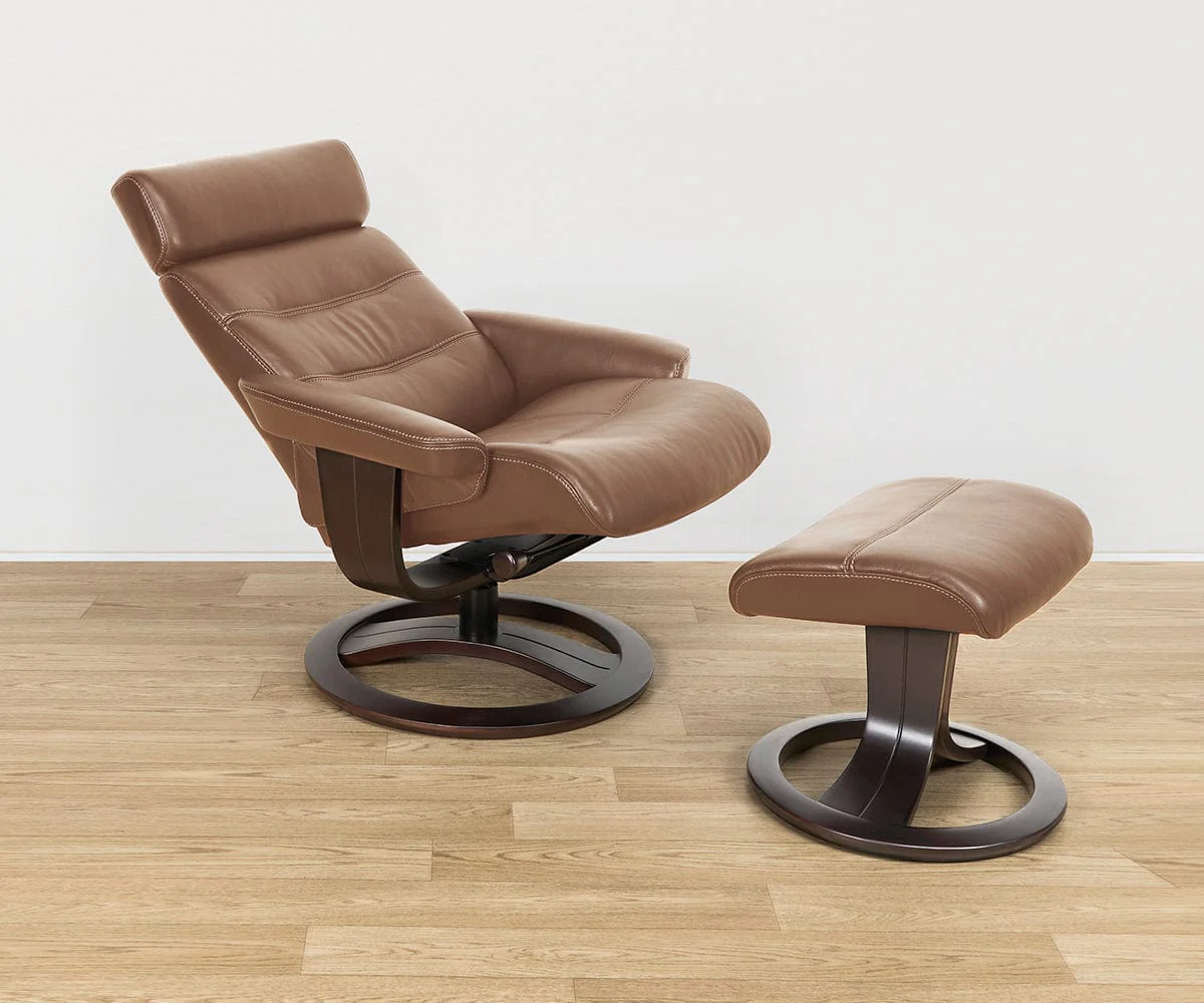 Oswin Leather Recliner & Ottoman - Image 5