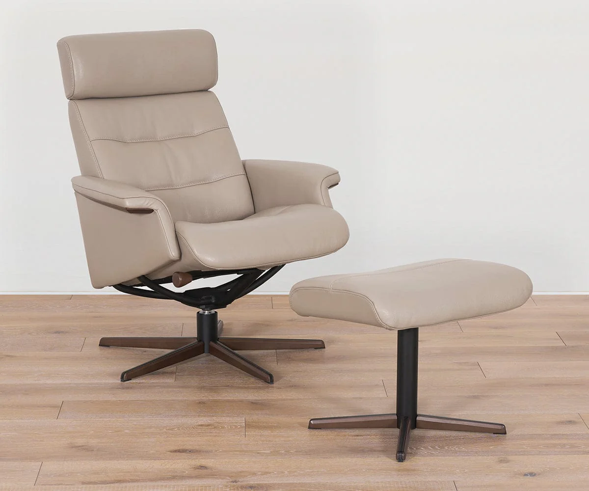 Steffen Leather Recliner & Ottoman - Image 4