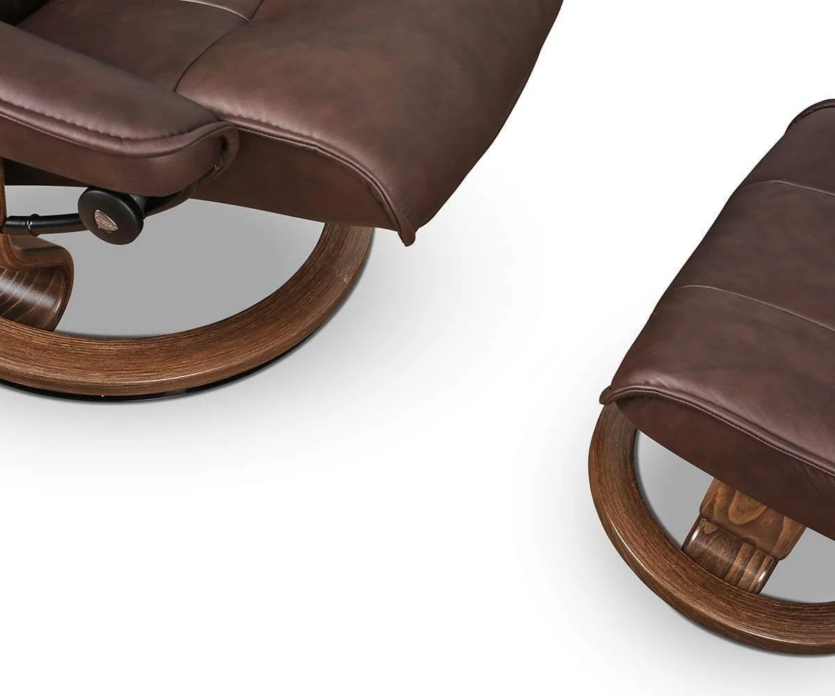 Stressless® Admiral Recliner & Ottoman - Chocolate - Image 6