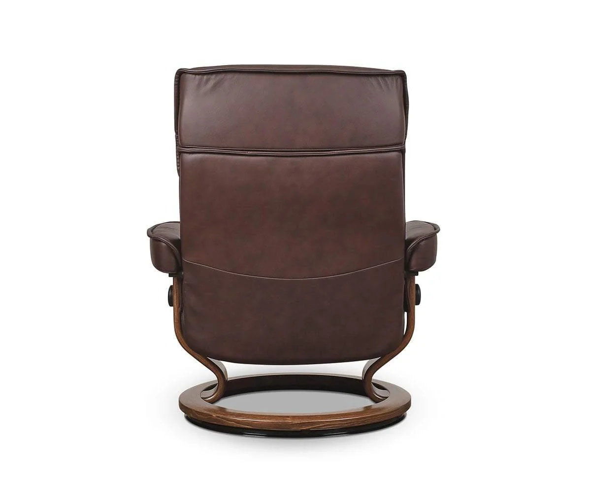 Stressless® Admiral Recliner & Ottoman - Chocolate - Image 9