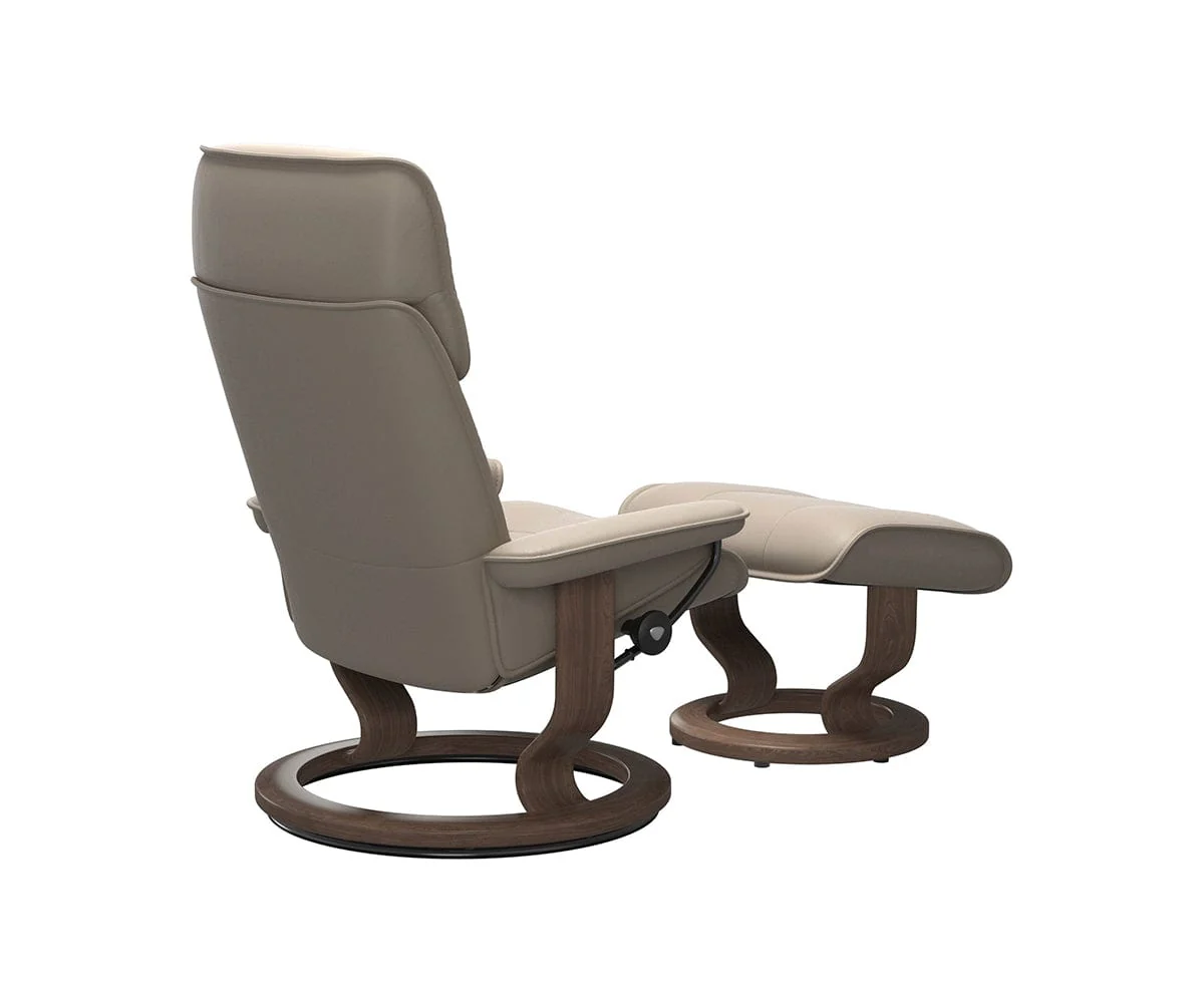 Stressless® Admiral Recliner & Ottoman - Mushroom - Image 4