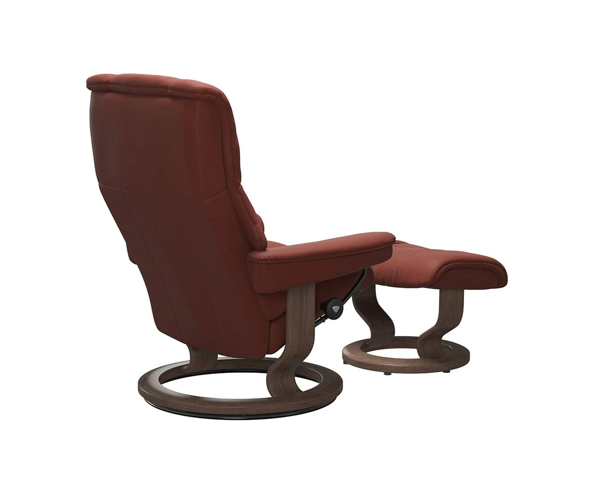 Stressless® Mayfair Recliner & Ottoman - Dark Henna - Image 2