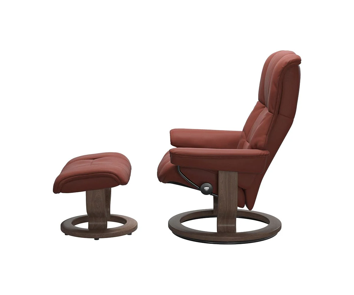 Stressless® Mayfair Recliner & Ottoman - Dark Henna - Image 3