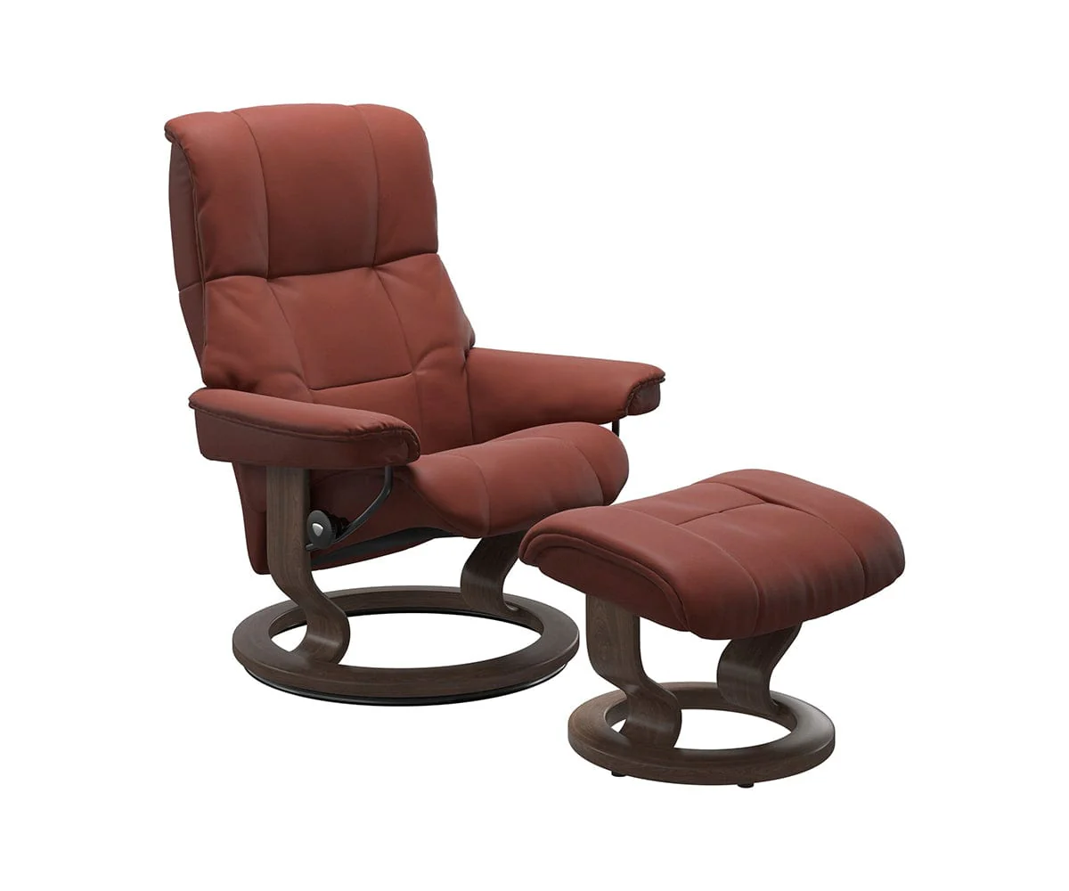 Stressless® Mayfair Recliner & Ottoman - Dark Henna - Image 5