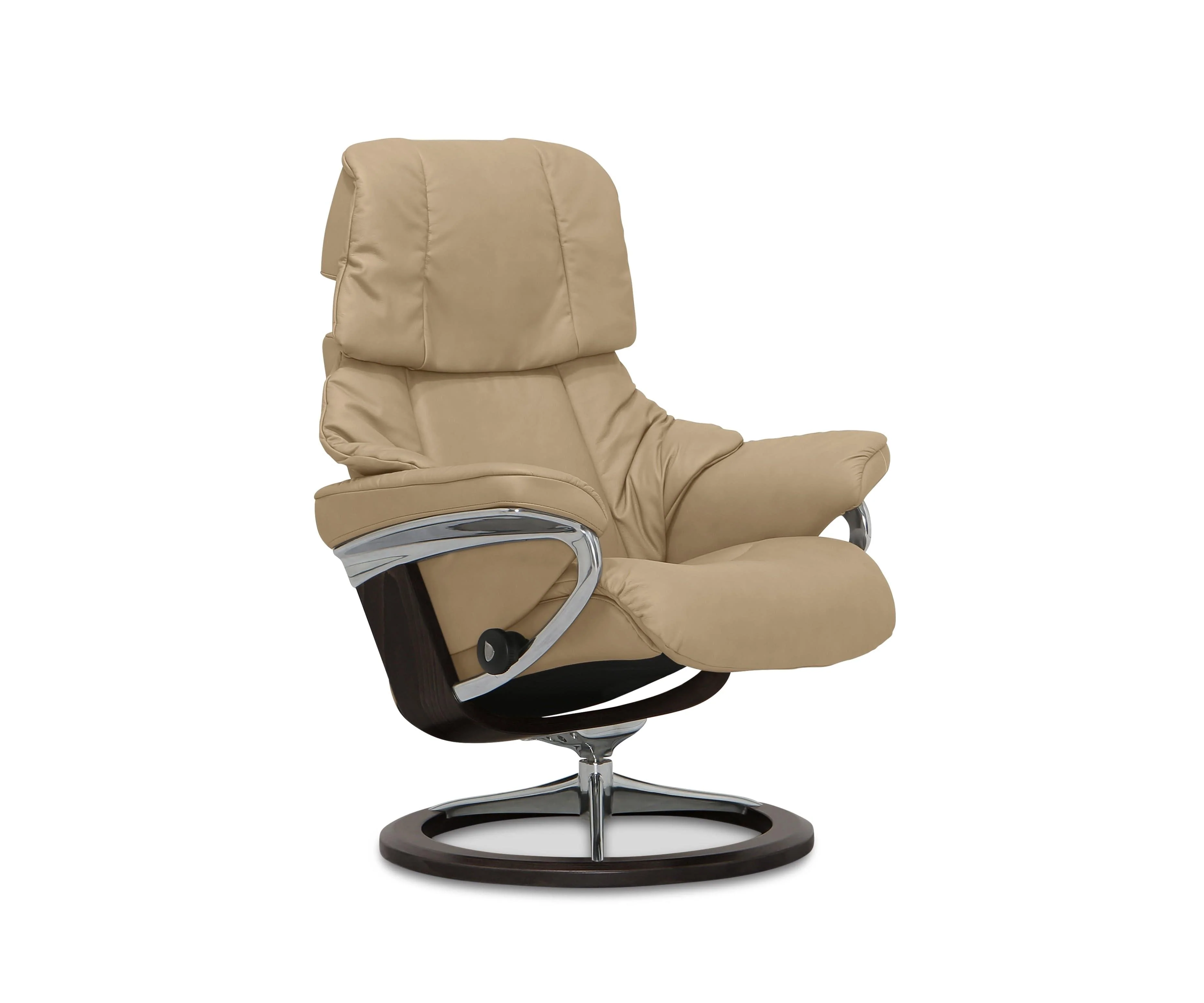 Stressless® Reno Recliner & Ottoman with Signature Base - Sand - Image 4