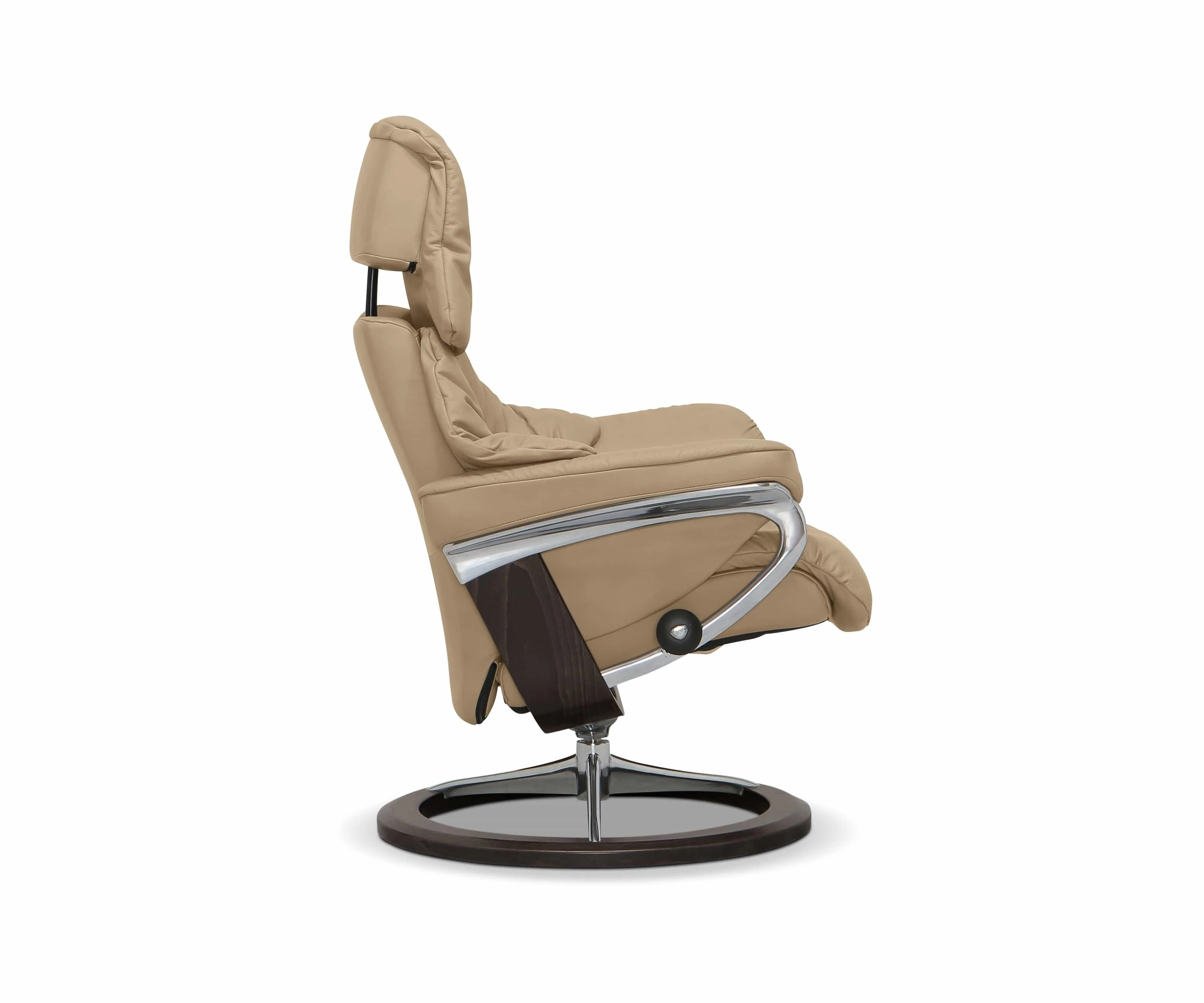 Stressless® Reno Recliner & Ottoman with Signature Base - Sand - Image 5