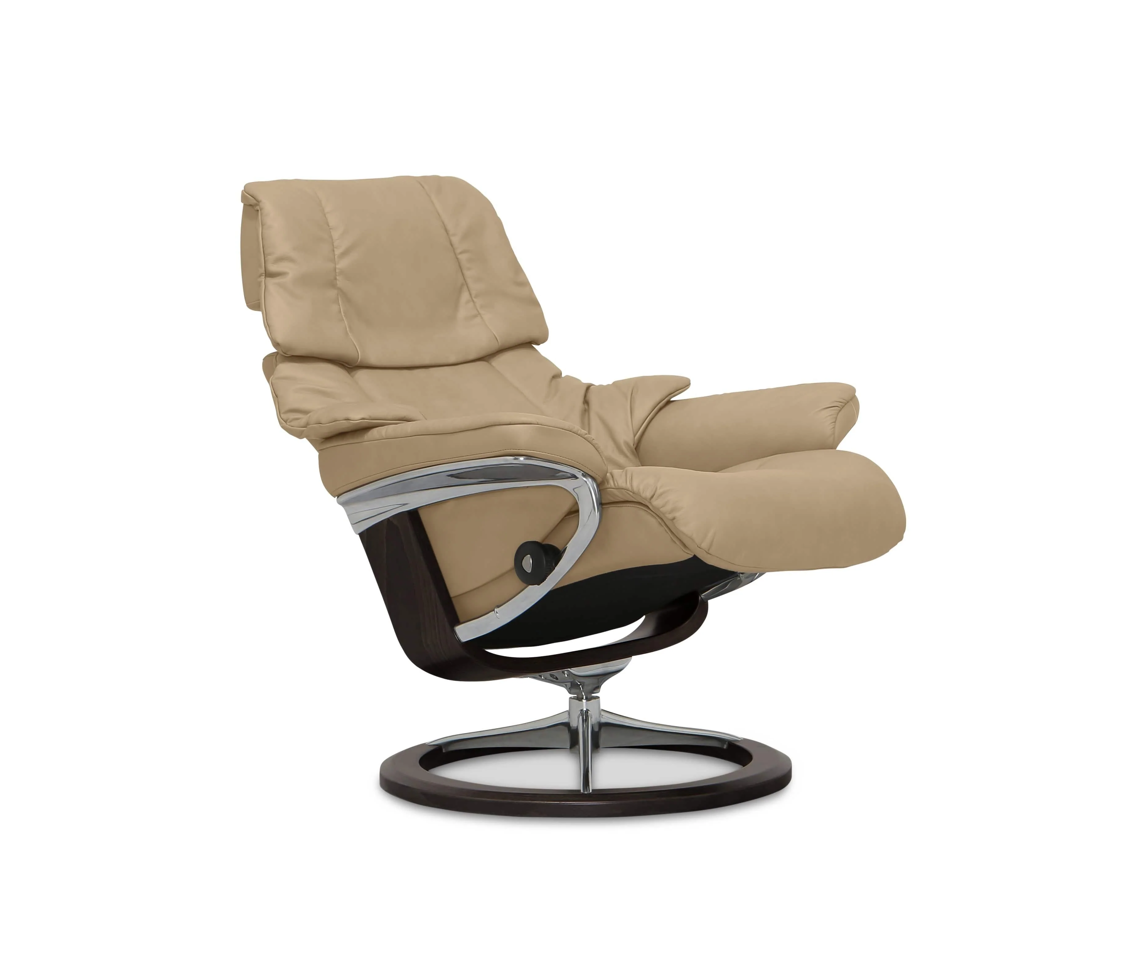 Stressless® Reno Recliner & Ottoman with Signature Base - Sand - Image 8