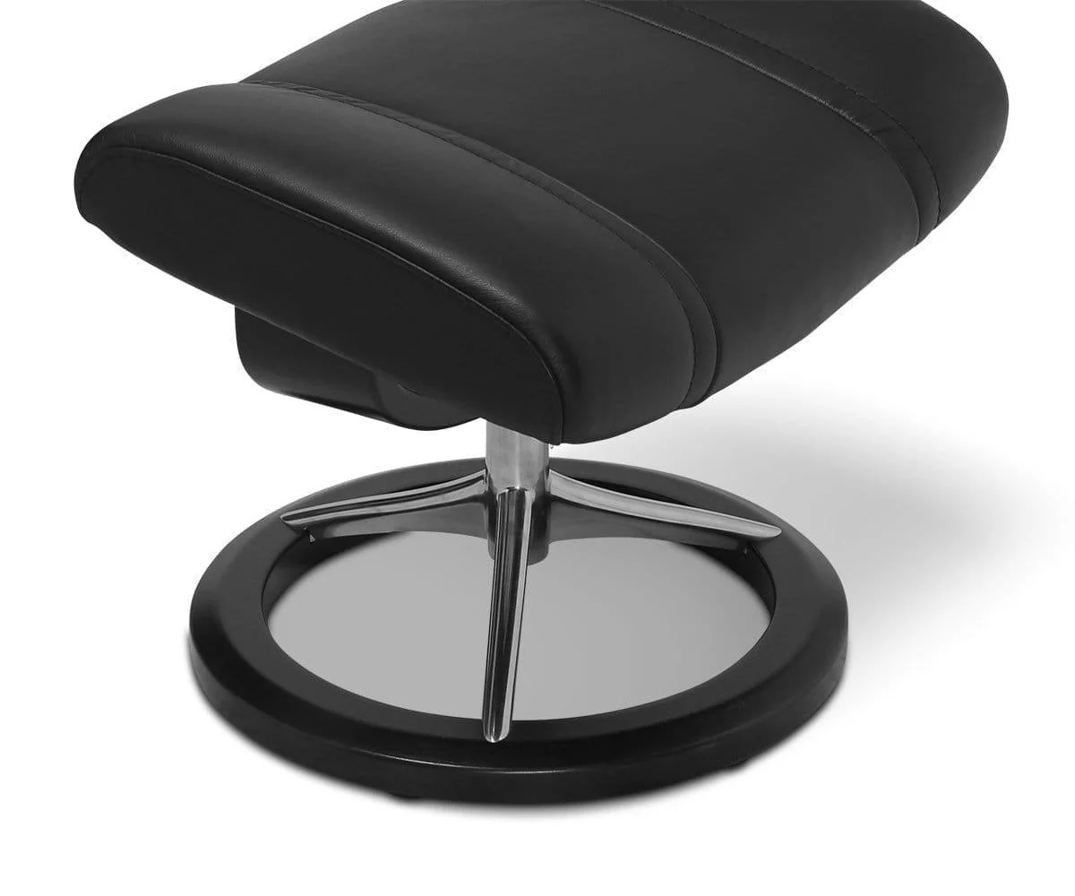 Stressless® Wing Recliner & Ottoman with Signature Base - Black - Image 14